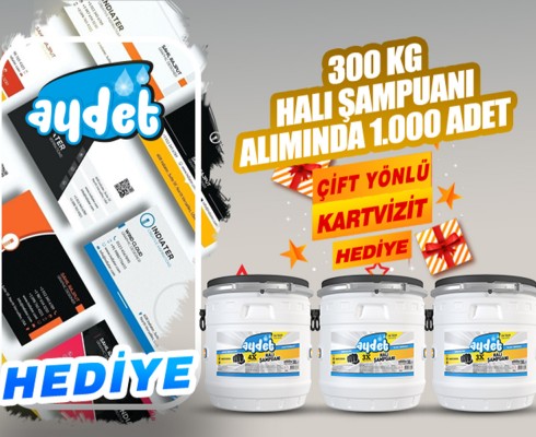 300 kg Halı Şampuanı Alımına 1000 Adet Kartvizit Hediye