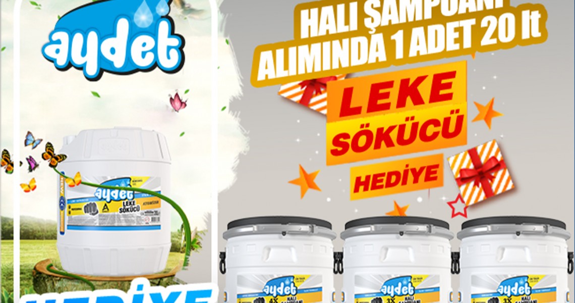 360 kg Halı Şampuanı Alımına 20 Lt Leke Sökücü Hediye