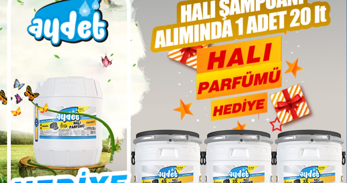 540 kg Halı Şampuanı Alımına 20 Lt Halı Parfümü Hediye
